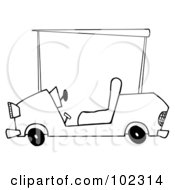 Outlined Golf Cart