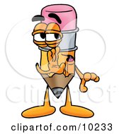 Clipart Picture Of A Pencil Mascot Cartoon Character Whispering And Gossiping
