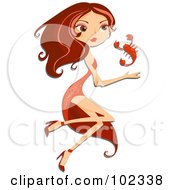 Royalty Free RF Clipart Illustration Of A Beautiful Scorpio Zodiac Woman With A Scorpion by BNP Design Studio