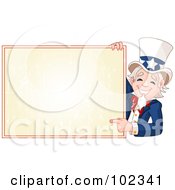 Poster, Art Print Of Friendly Uncle Sam Smiling And Pointing To A Blank Sign