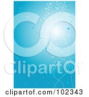 Poster, Art Print Of Blue Background With Sparkles And White Squiggles