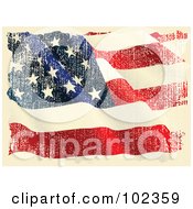 Poster, Art Print Of Grungy Aged Waving American Flag