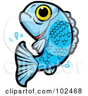 Poster, Art Print Of Leaping Blue Fish