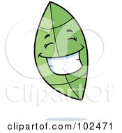 Royalty Free RF Clipart Illustration Of A Smiling Happy Leaf by Cory Thoman