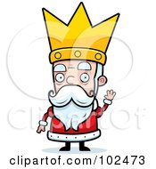 Royalty Free RF Clipart Illustration Of An Old King Waving