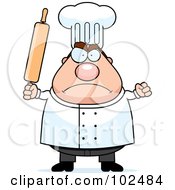 Royalty Free RF Clipart Illustration Of A Mad Culinary Chef Holding A Rolling Pin