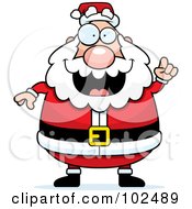 Poster, Art Print Of Chubby Santa Holding Up A Finger