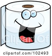 Royalty Free RF Clipart Illustration Of A Happy Smiling Toilet Paper Roll by Cory Thoman