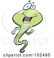 Royalty Free RF Clipart Illustration Of A Happy Green Tadpole by Cory Thoman