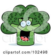 Royalty Free RF Clipart Illustration Of A Happy Smiling Broccoli by Cory Thoman