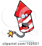 Royalty Free RF Clipart Illustration Of A Happy Firework Character