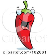 Royalty Free RF Clipart Illustration Of A Happy Red Chili Pepper