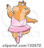Royalty Free RF Clipart Illustration Of A Dancing Ballerina Cat by Cory Thoman