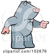 Royalty Free RF Clipart Illustration Of An Angry Mole Pointing by Cory Thoman