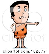 Royalty Free RF Clipart Illustration Of A Mad Pointing Caveman by Cory Thoman