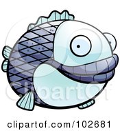 Poster, Art Print Of Happy Fat Blue Fish