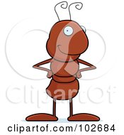Royalty Free RF Clipart Illustration Of A Happy Ant Standing With His Hands On His Hips by Cory Thoman