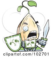 Royalty Free RF Clipart Illustration Of A Knight Seed With A Sword And Shield by Cory Thoman #COLLC102701-0121