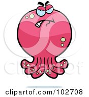 Royalty Free RF Clipart Illustration Of A Grouchy Octopus