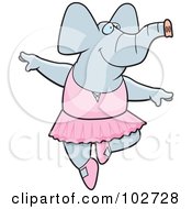 Royalty Free RF Clipart Illustration Of A Dancing Elephant Ballerina by Cory Thoman