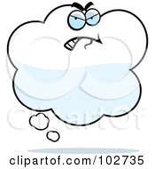 Royalty Free RF Clipart Illustration Of A Grumpy Idea Cloud