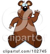 Poster, Art Print Of Goofy Bear Making A Funny Face And Waving