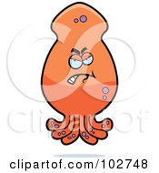 Royalty Free RF Clipart Illustration Of A Grouchy Squid by Cory Thoman