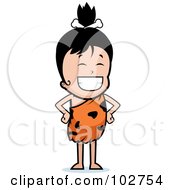 Royalty Free RF Clipart Illustration Of A Young Cavewoman Smiling by Cory Thoman