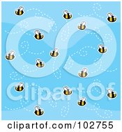 Poster, Art Print Of Swarm Of Bees In A Blue Sky