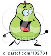 Royalty Free RF Clipart Illustration Of A Running Pear
