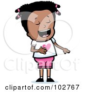 Royalty Free RF Clipart Illustration Of A Laughing And Pointing Black Girl by Cory Thoman
