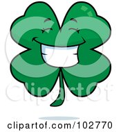 Royalty Free RF Clipart Illustration Of A Happy Grinning Clover