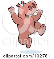 Poster, Art Print Of Happy Jumping Hippo