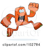 Royalty Free RF Clipart Illustration Of A Running Orange Blocky Monster by Cory Thoman