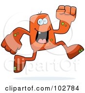 Poster, Art Print Of Running Orange Blocky Monster