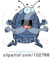 Royalty Free RF Clipart Illustration Of A Scared Running Pillbug by Cory Thoman