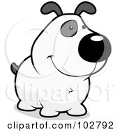 Royalty Free RF Clipart Illustration Of A White And Gray Dog Smiling