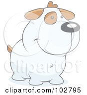 Royalty Free RF Clipart Illustration Of A White And Tan Dog Smiling