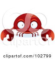 Royalty Free RF Clipart Illustration Of A Big Eyed Red Crab by Cory Thoman