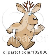 Royalty Free RF Clipart Illustration Of A Running Jackalope by Cory Thoman