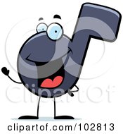 Royalty Free RF Clipart Illustration Of A Happy Waving Music Note