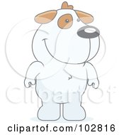 Royalty Free RF Clipart Illustration Of A White And Tan Dog Standing