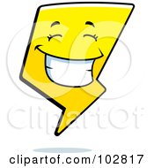 Royalty Free RF Clipart Illustration Of A Happy Grinning Lightning Bolt by Cory Thoman