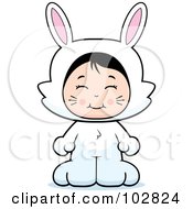 Royalty Free RF Clipart Illustration Of A Cute Asian Girl In A Rabbit Costume by Cory Thoman