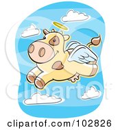 Poster, Art Print Of Flying Angel Cow