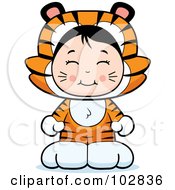 Poster, Art Print Of Cute Asian Girl In A Tiger Costume
