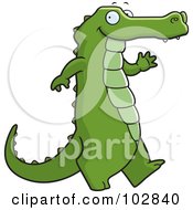 Poster, Art Print Of Happy Alligator Walking And Waving