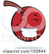 Royalty Free RF Clipart Illustration Of A Happy Grinning Cherry