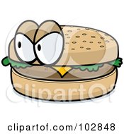 Royalty Free RF Clipart Illustration Of A Grumpy Hamburger