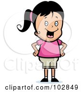Royalty Free RF Clipart Illustration Of A Sassy Girl With Her Hands On Her Hips